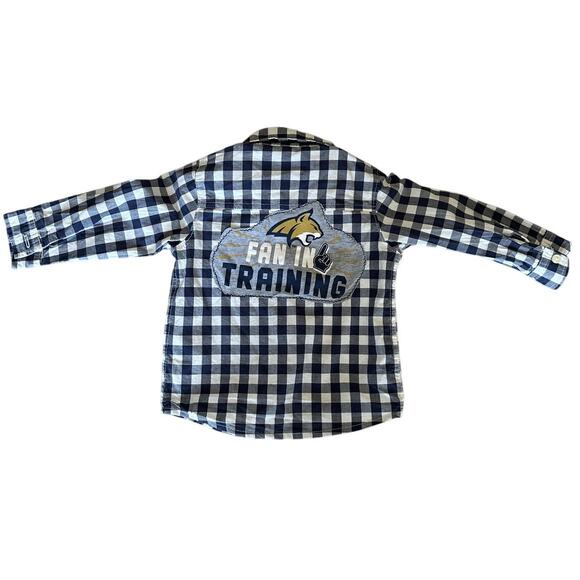 Montana State University Blue Check Shirt 12 Month Bobcat Fan In Training Baby - Picture 2 of 5